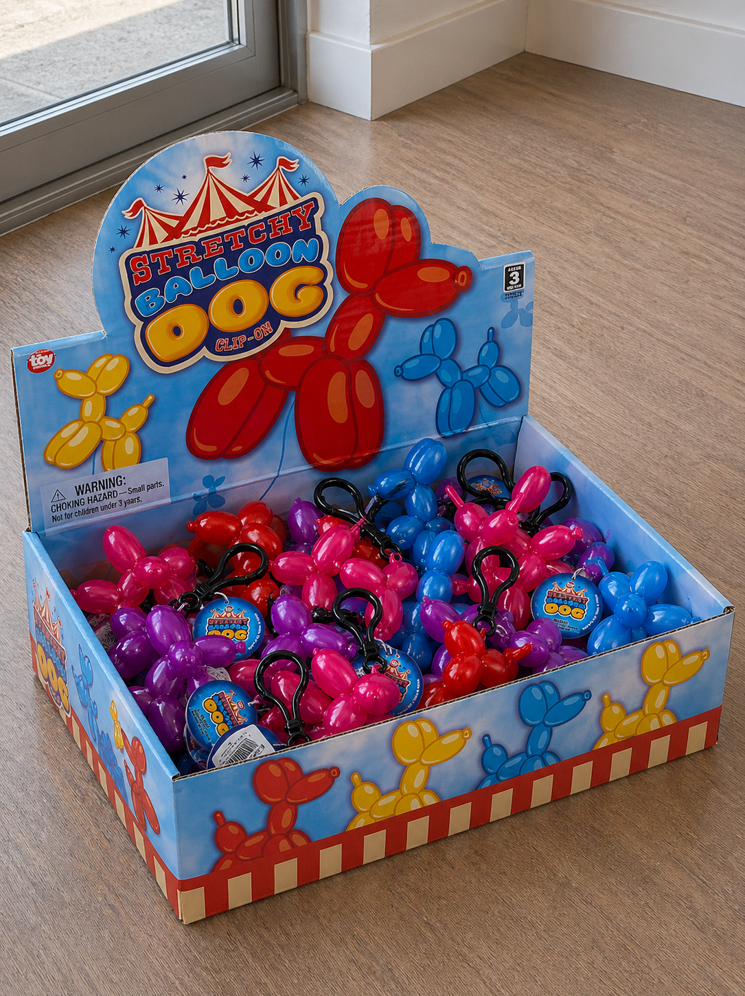 RTS - STRETCHY BALLOON DOG CLIP ON KEYCHAIN