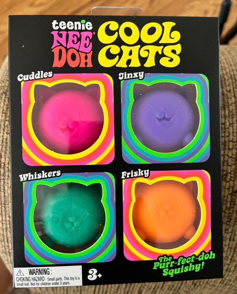 RTS - TEENIE COOL CATZ HEADS 4PC SQUISHY